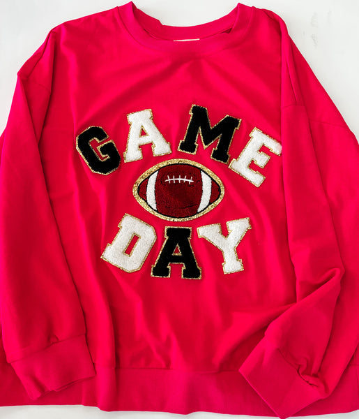 Game Day Patch Letter Sweatshirt – Broadway & Main Boutique