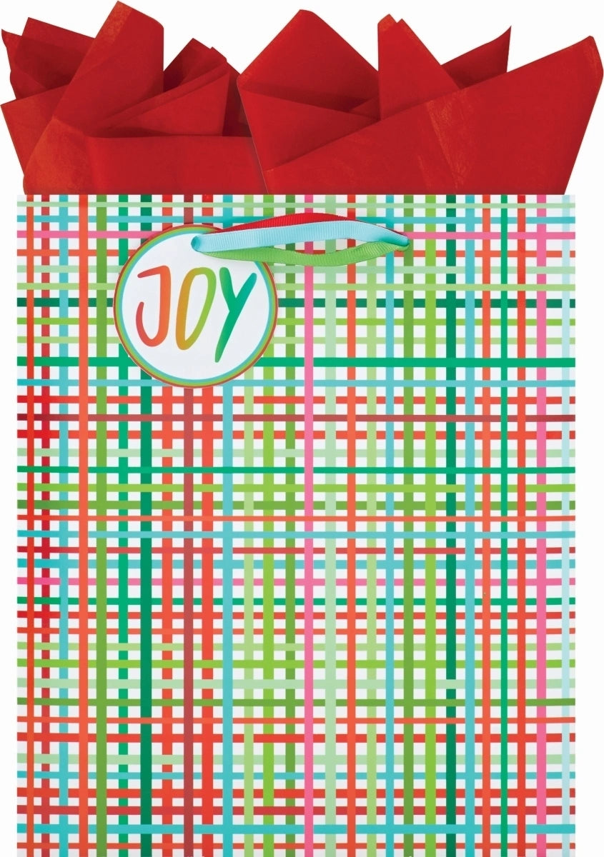 Festive Grid Gift Bag