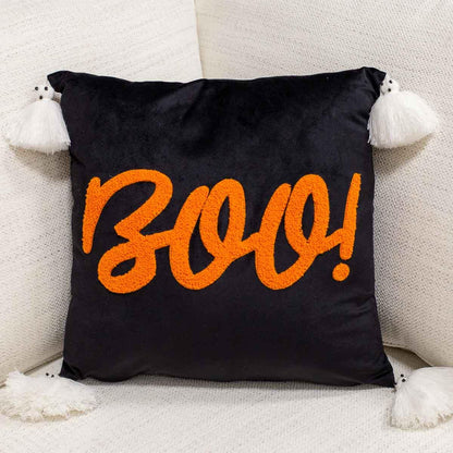 Boo Ghost Tassel Pillow