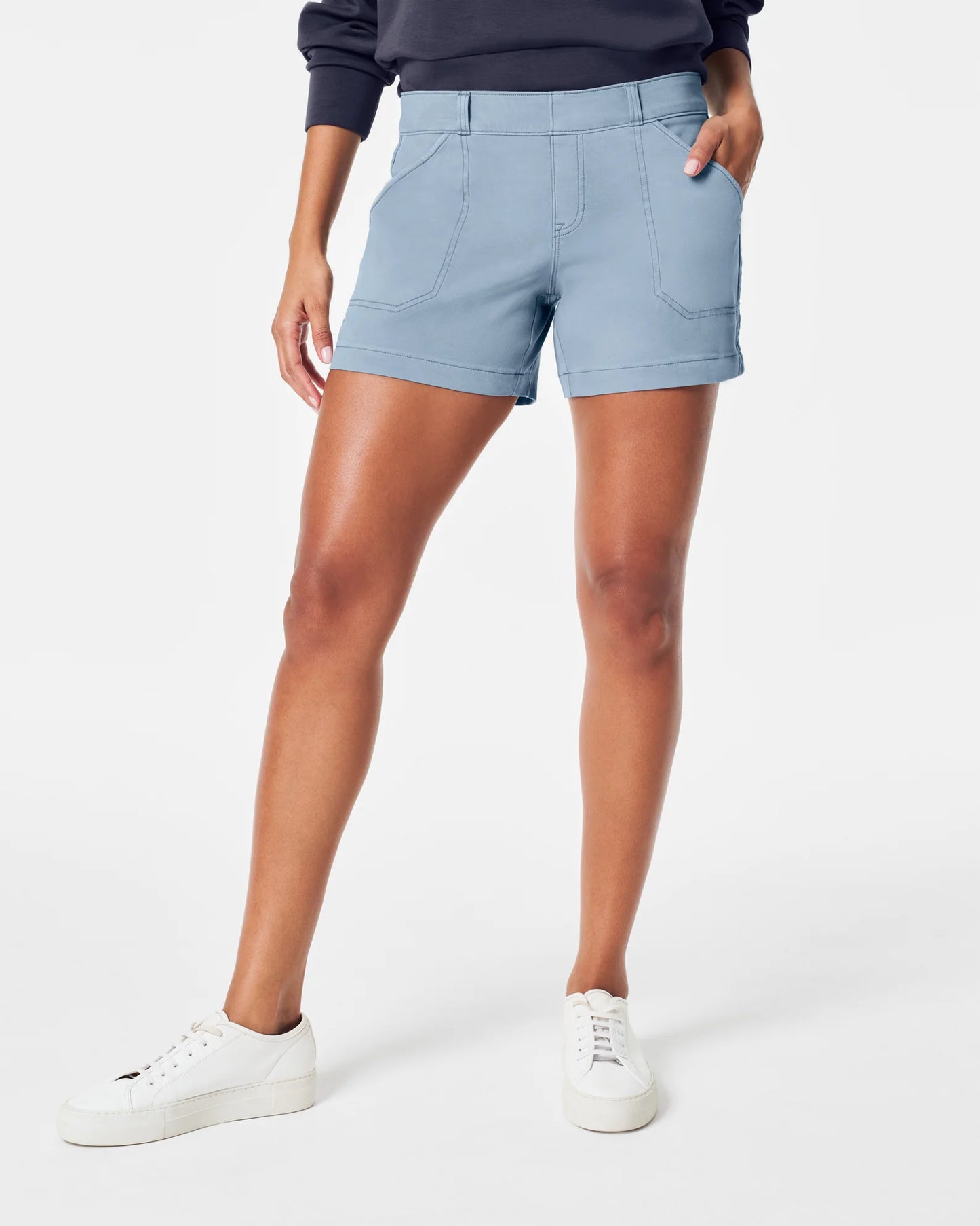 Spanx Twill Shorts 4" | Mountain Blue