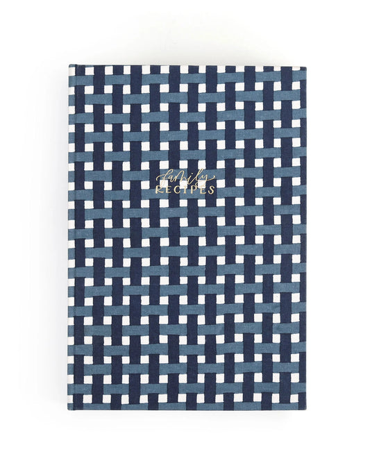 Navy Gingham Heirloom Recipe Book