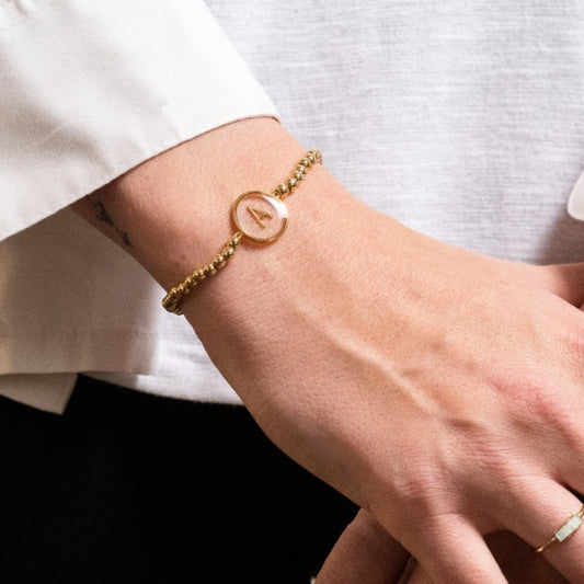 Clear Initial Gold Bracelet