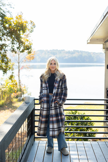 Hope Oversized Plaid Trench Coat