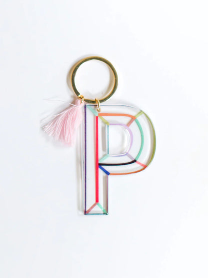 Clean Lines Initial Keychain