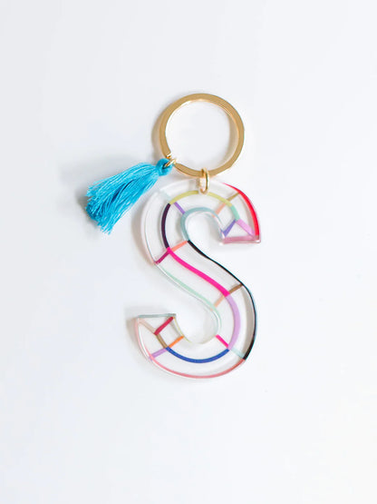 Clean Lines Initial Keychain