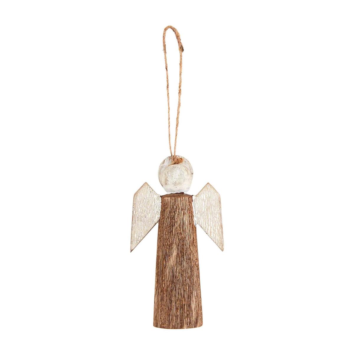 Natural Wood Angel Ornament