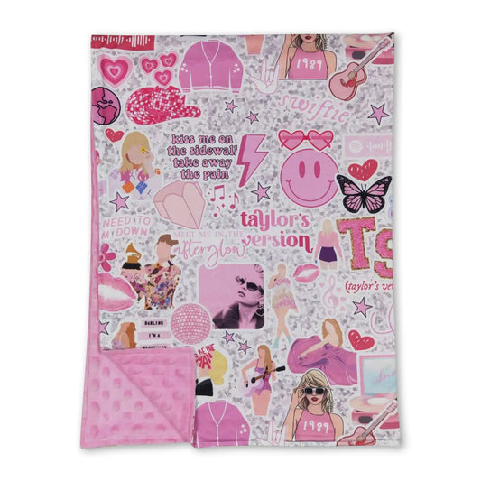 Taylor Swift Icon Pink Baby Blanket