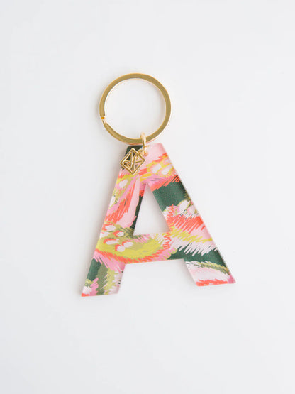 Forever Floral Initial Keychain