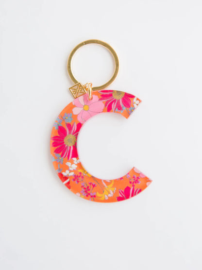 Forever Floral Initial Keychain