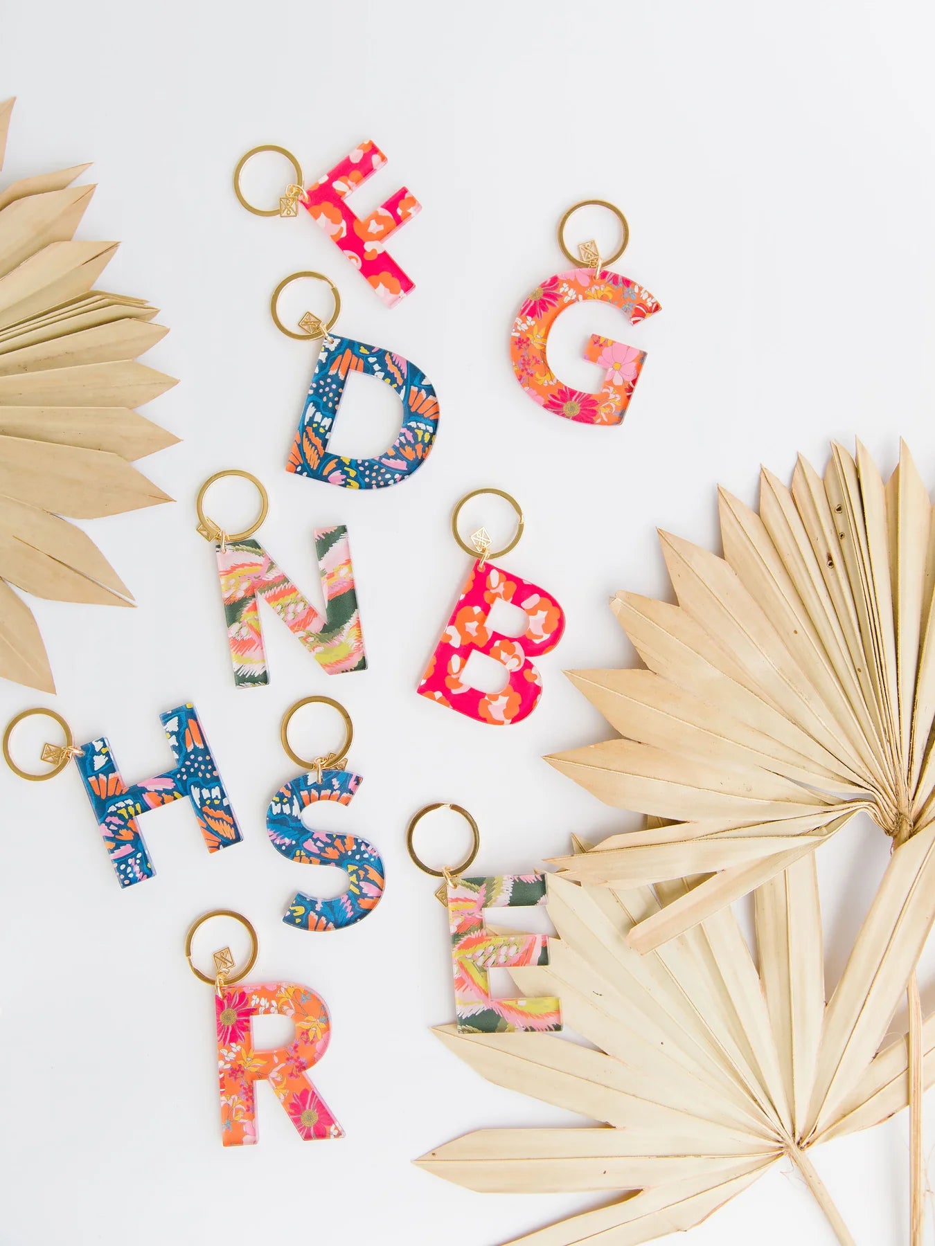 Forever Floral Initial Keychain