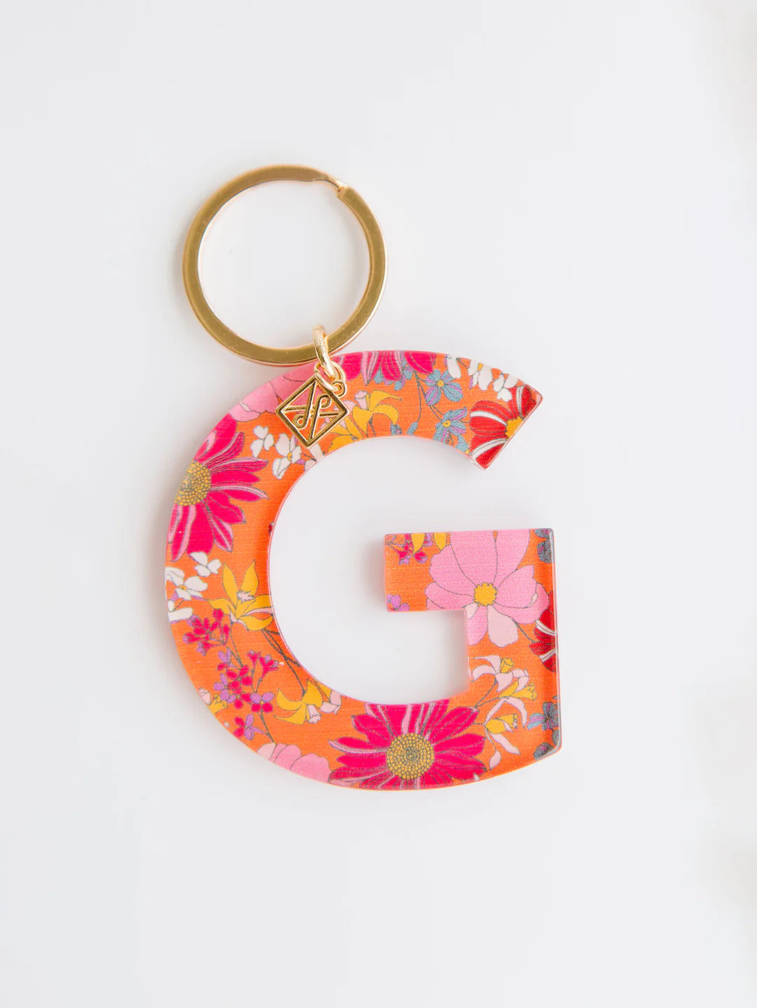 Forever Floral Initial Keychain