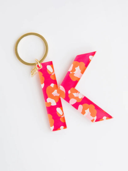 Forever Floral Initial Keychain