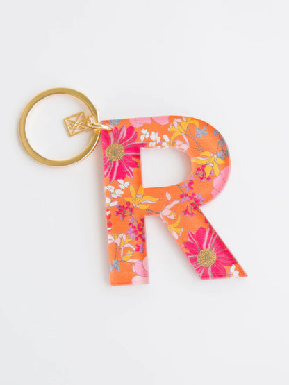 Forever Floral Initial Keychain