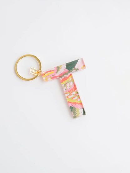 Forever Floral Initial Keychain