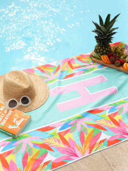 Tropical Initial Beach Towel