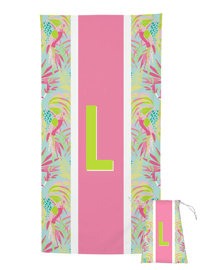 Tropical Initial Beach Towel