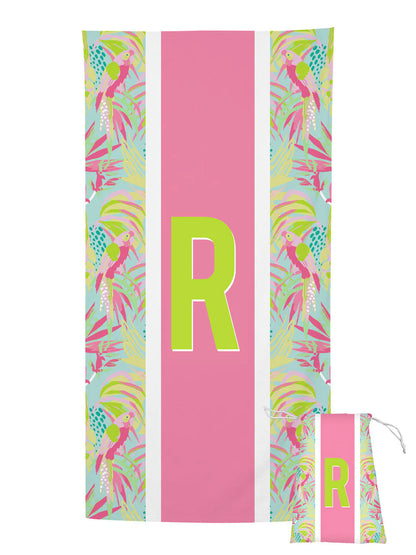 Tropical Initial Beach Towel