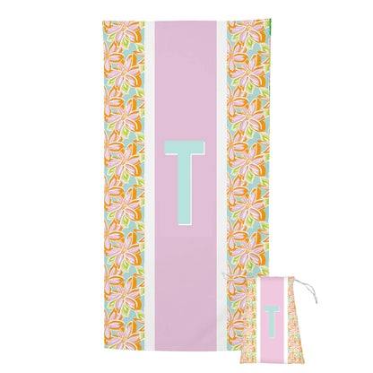 Tropical Initial Beach Towel