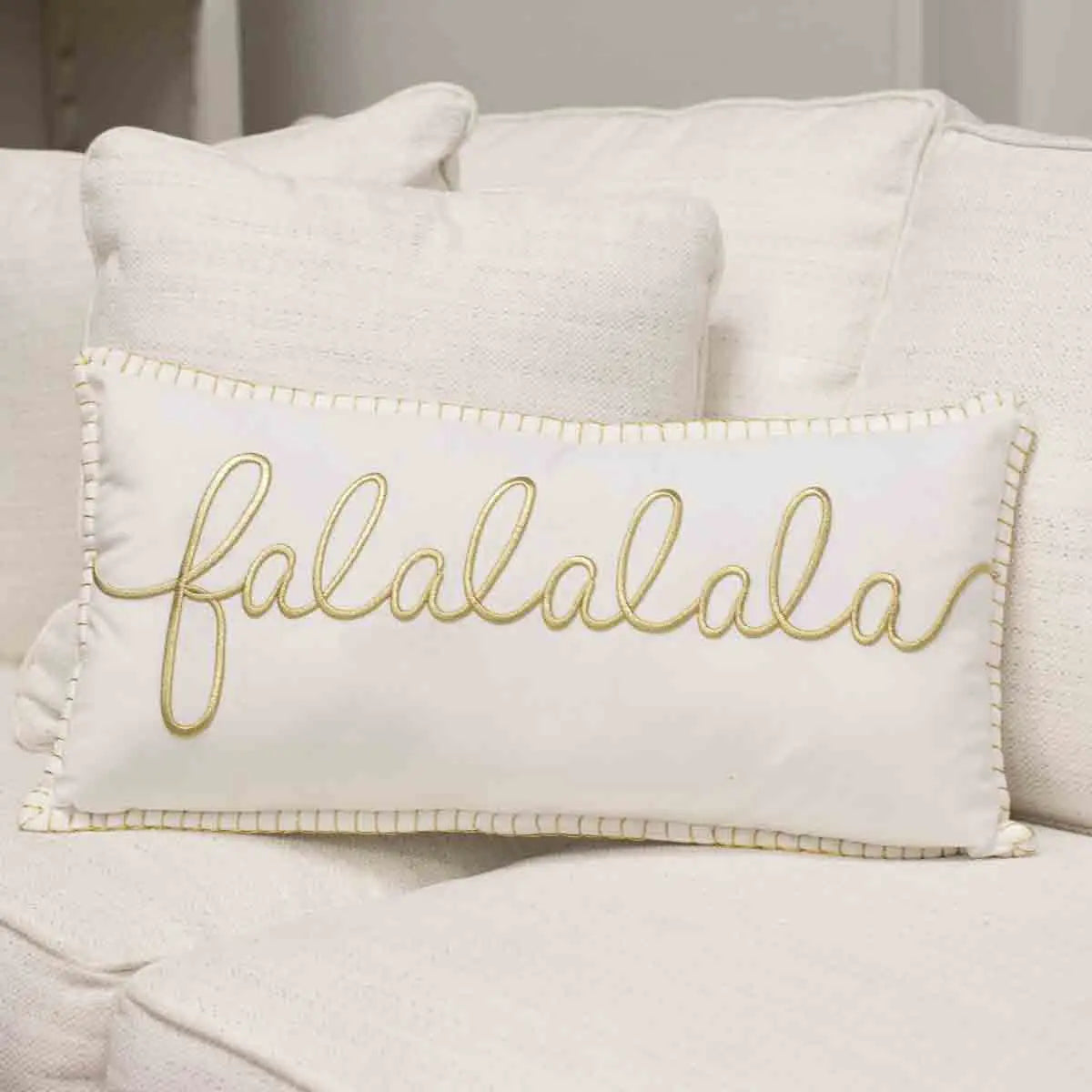 Falalalala Pillow Cream & Gold