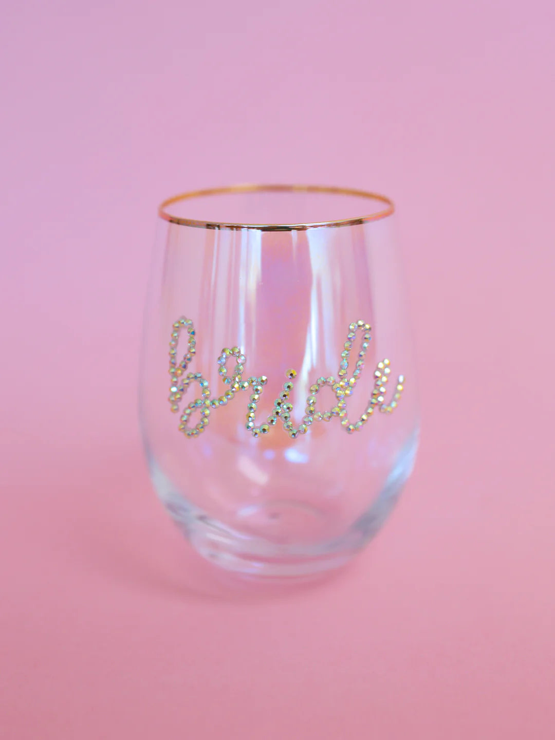 Rhinestone Bride Wine Glass