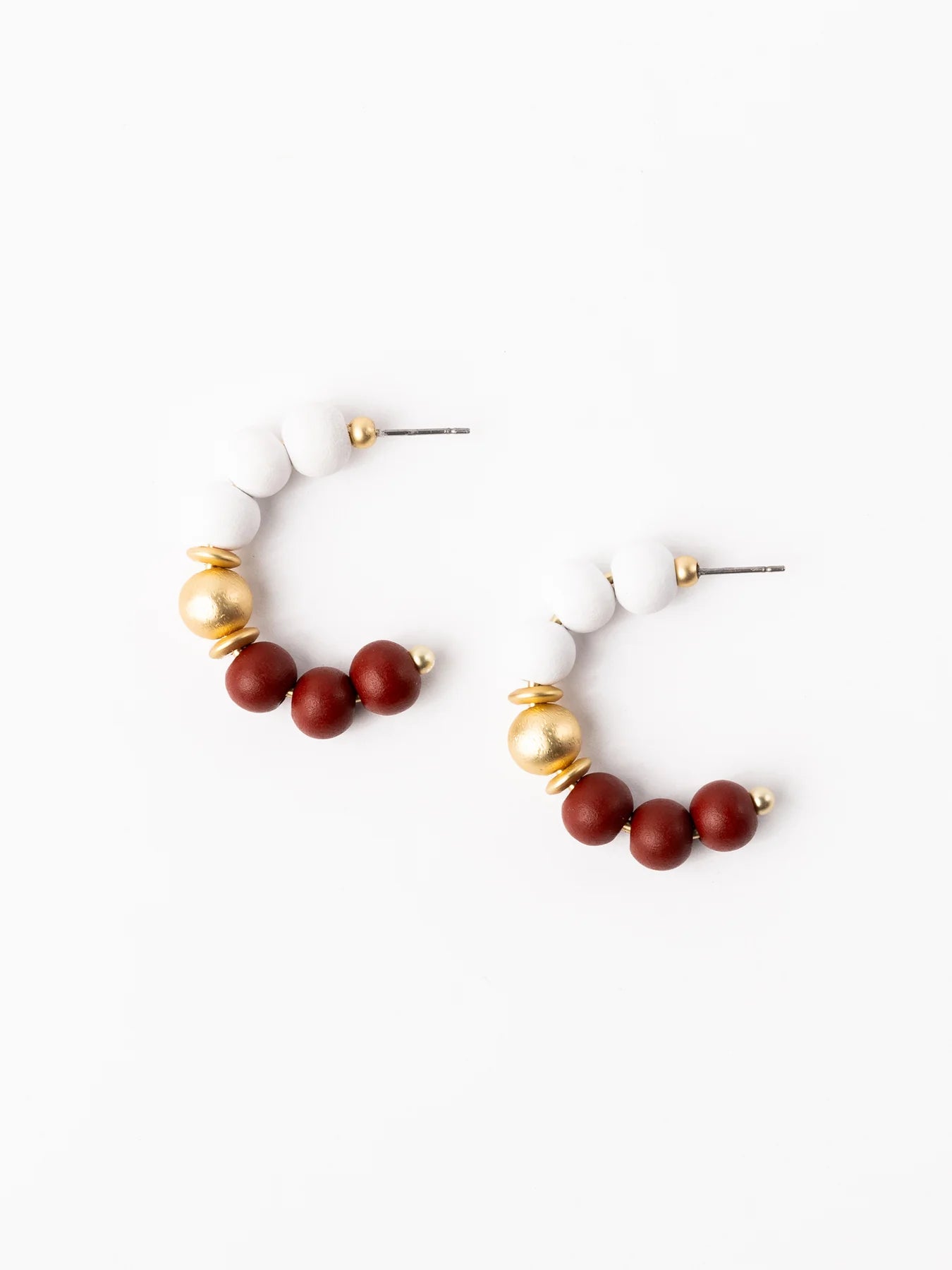 Janette Earrings | Crimson & White