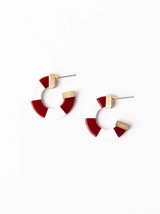 Melody Earrings | Crimson & White