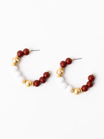 Janette Earrings | Crimson & White