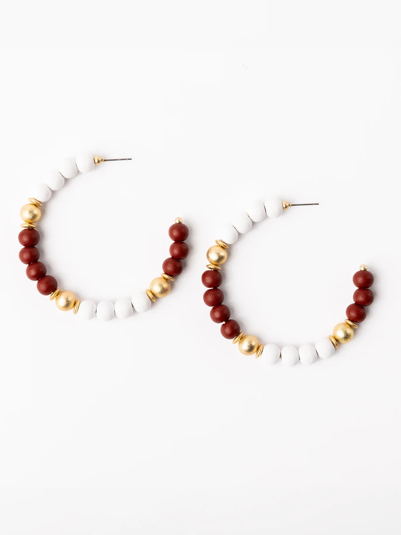 Janette Earrings | Crimson & White