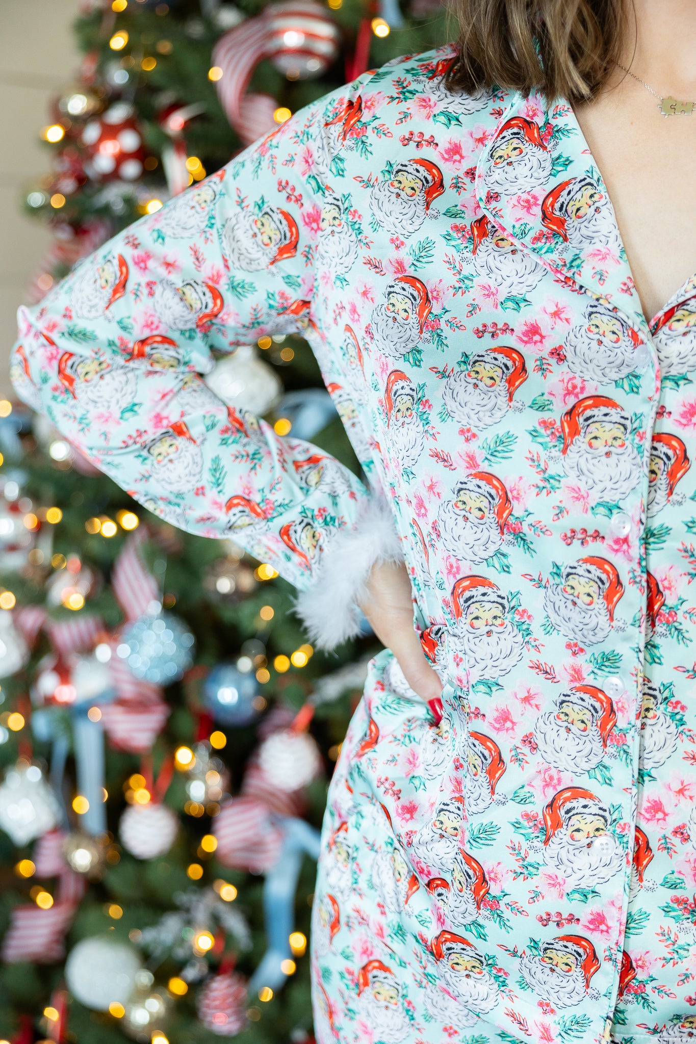 Santa Feather PJ Set