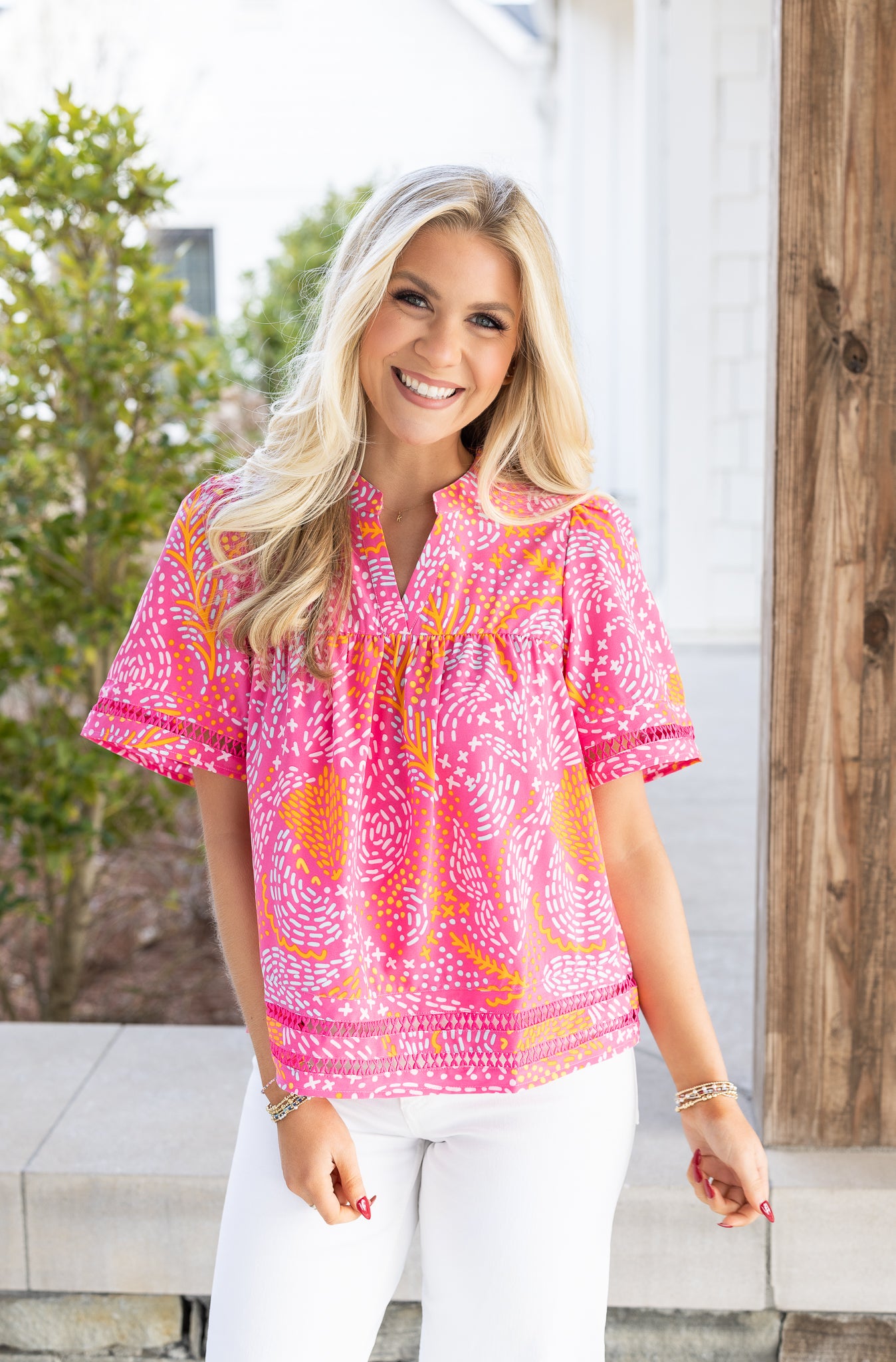 Jasmine Top | Mosaic Pink