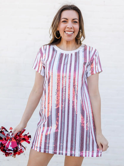 Julia Dress | Crimson & White