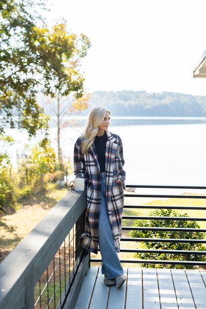 Hope Oversized Plaid Trench Coat