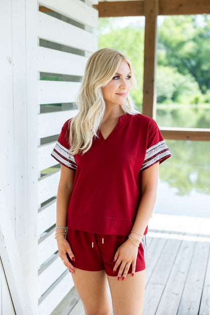 Lauren Set | Maroon & White