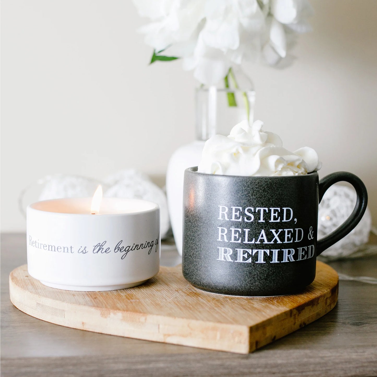 Retirement Stacking Mug & Candle Set