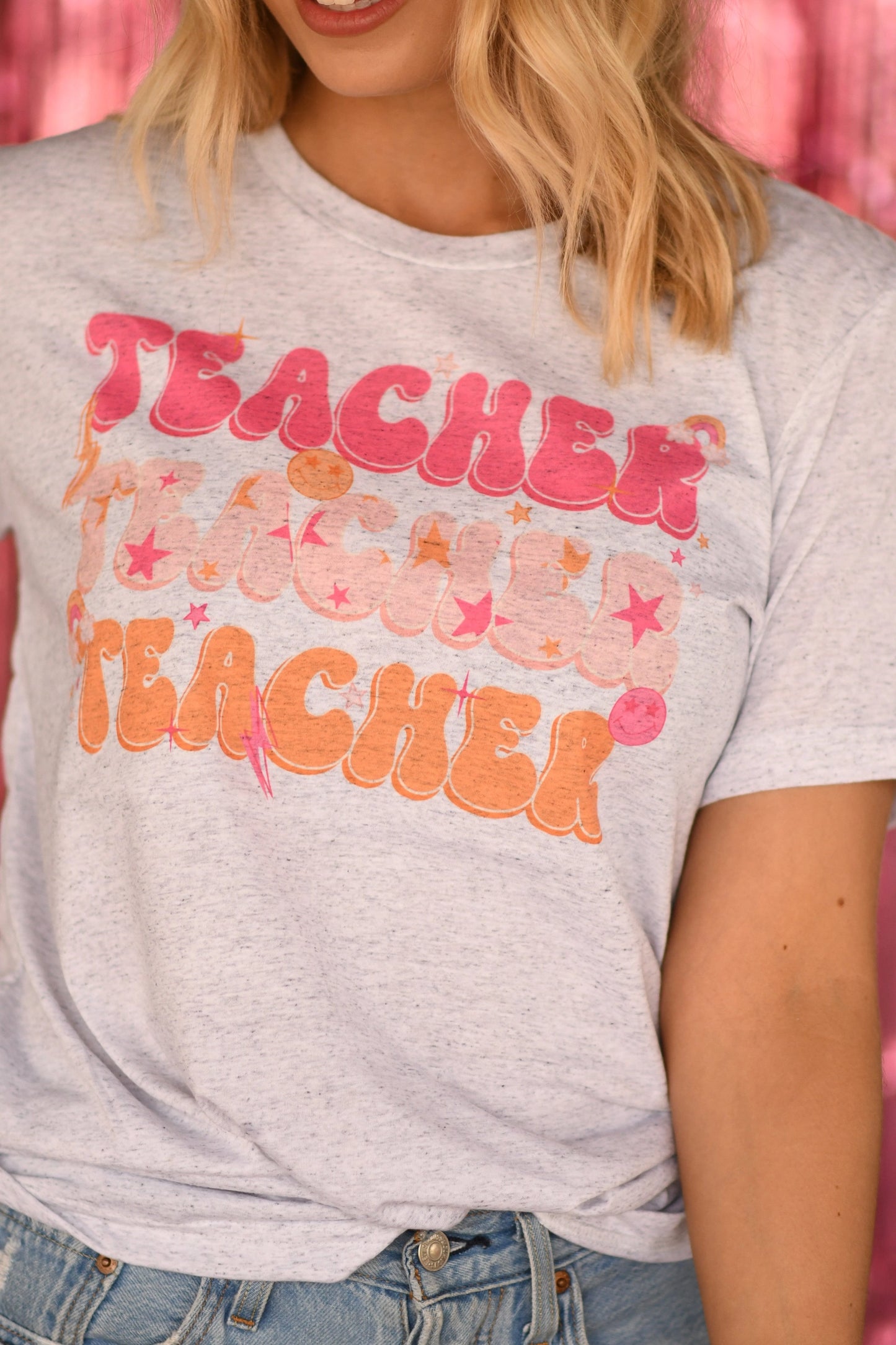 Teacher Pink Orange Tee