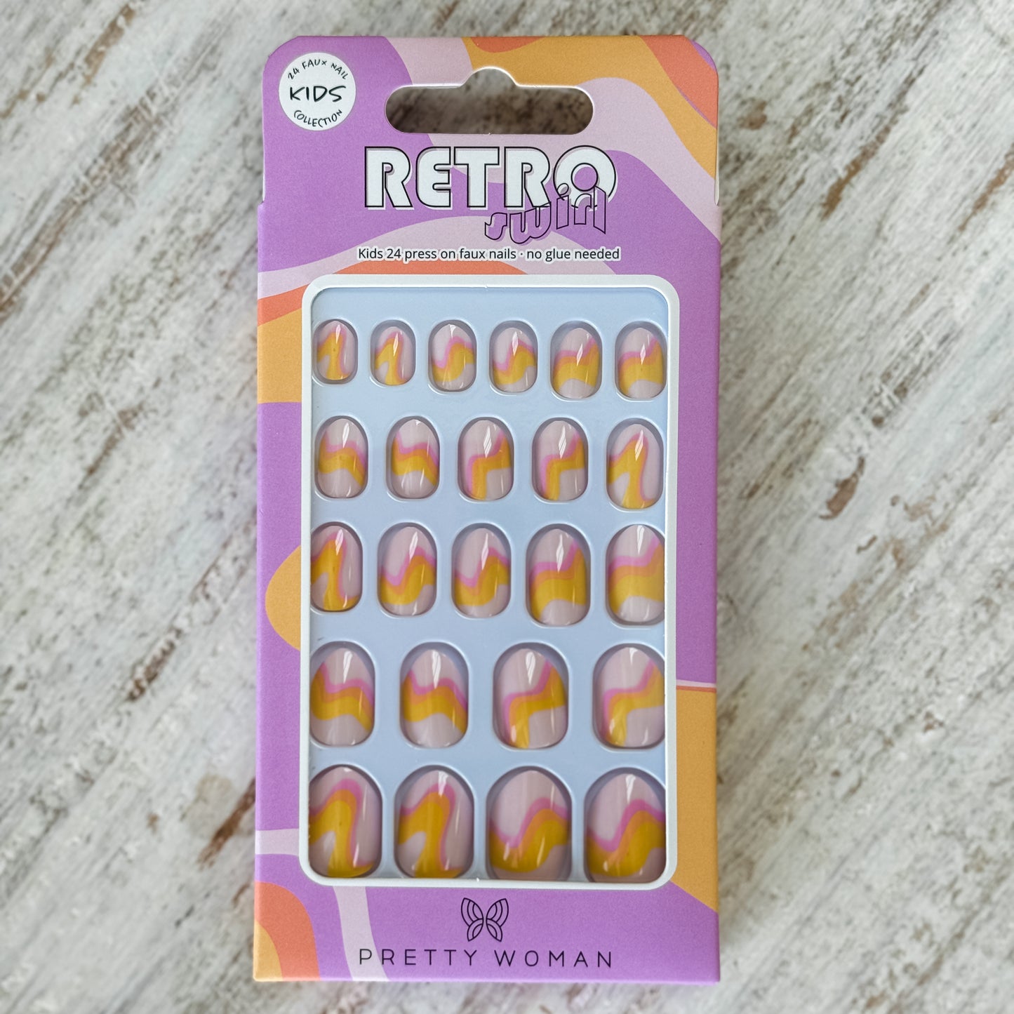 Retro Swirl | Kids Press On Nails