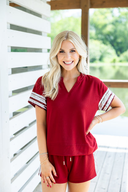 Lauren Set | Maroon & White