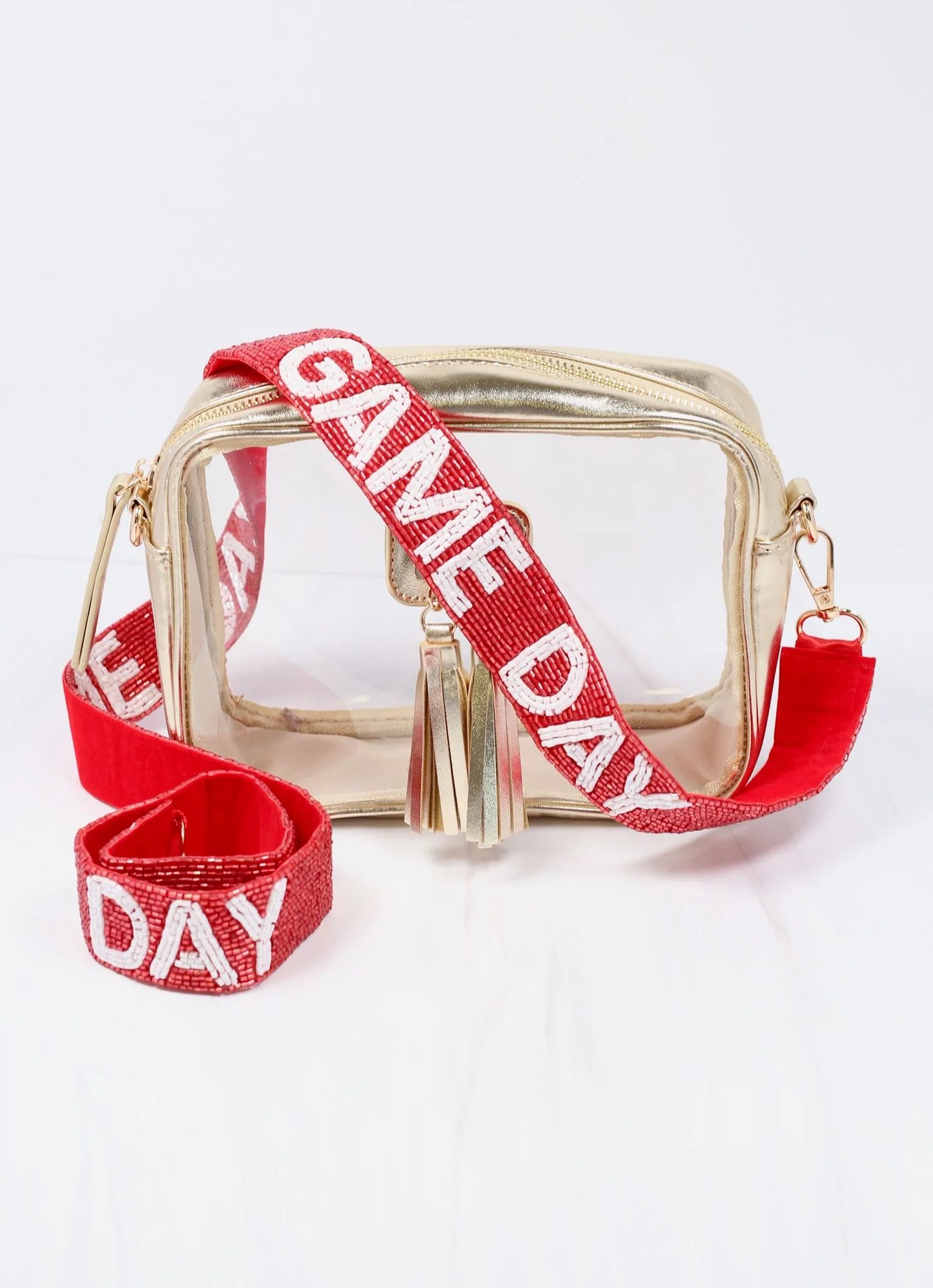 Game Day Beaded Purse Strap | Red