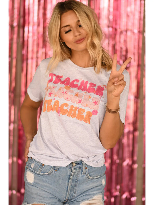 Teacher Pink Orange Tee