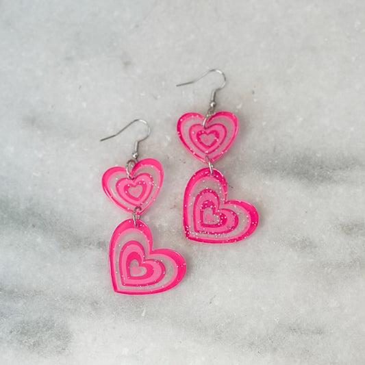 Retro Heart Earrings