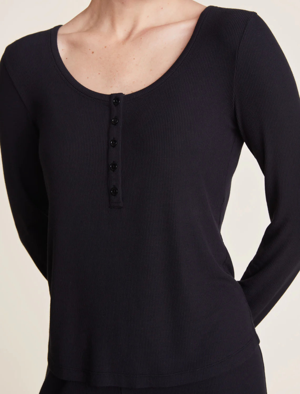 Malibu Collection Ultra-Soft Rib Long Sleeve | Black