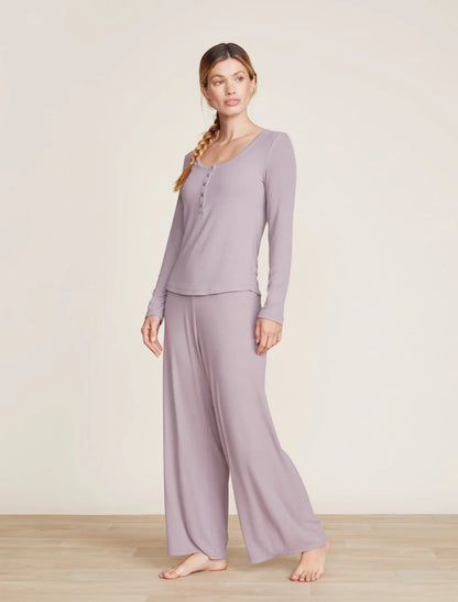 Malibu Collection Ultra-Soft Rib Wide Leg Pant | Deep Taupe