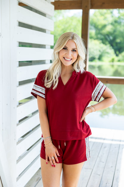 Lauren Set | Maroon & White