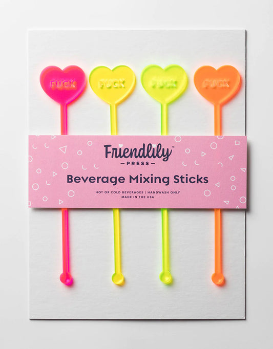 F*CK Hearts Drink Stirrers