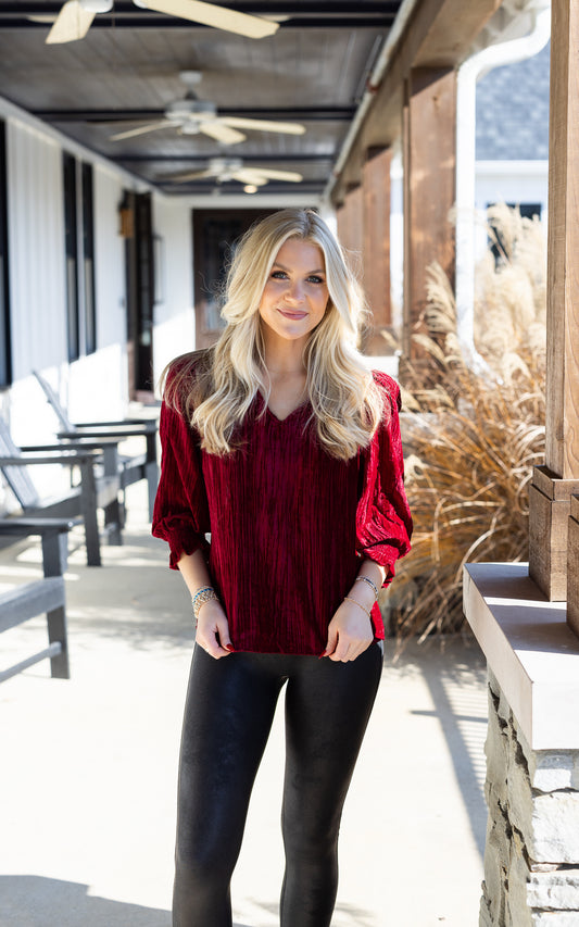 Juliet Top | Velvet Cranberry