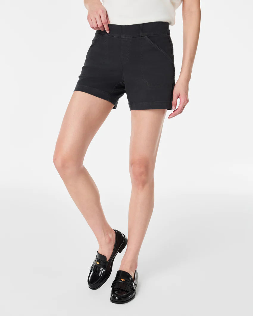 Spanx Twill Shorts 4" | Washed Black