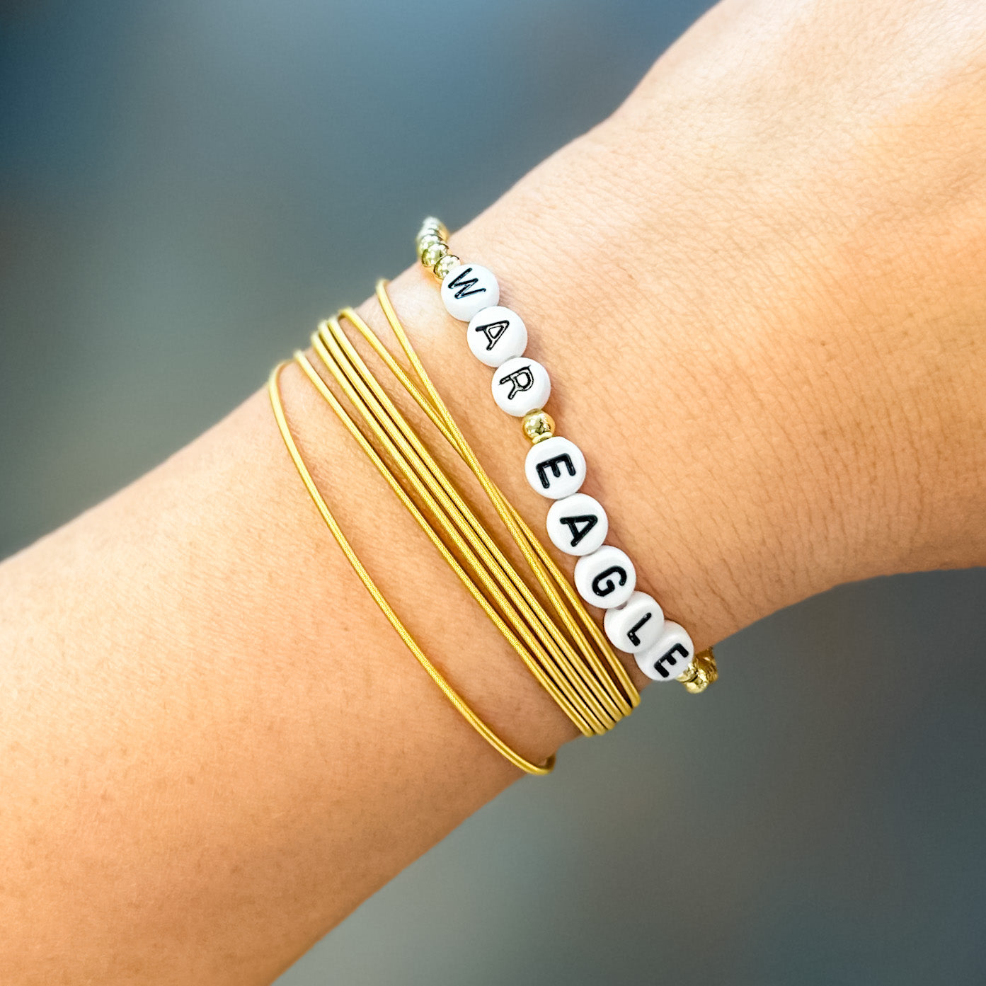 War Eagle Gold Beaded Bracelet