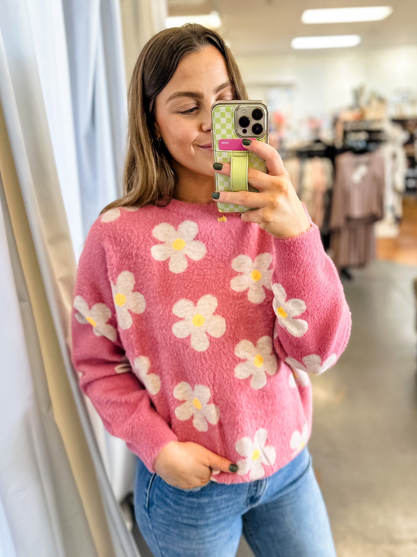 Daisy Crewneck Sweater | Pink