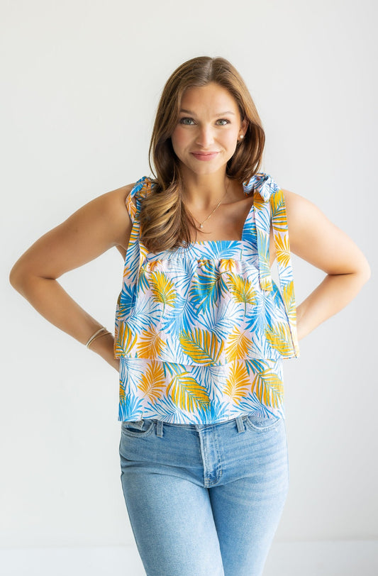 Sadie Top | Tropical Leaves