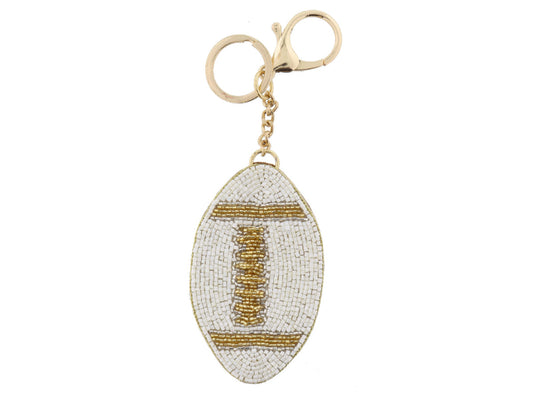 Football Beaded Keychain